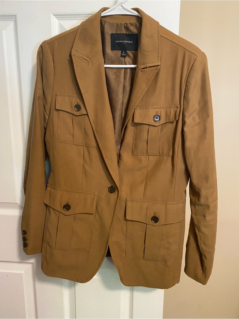 Banana Republic Women's Camel Utility Blazer with Patch Pockets